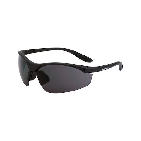 Crossfire Bifocal Safety Glasses, Matte Black 2.0 Diopter, Smoke Lens 12120