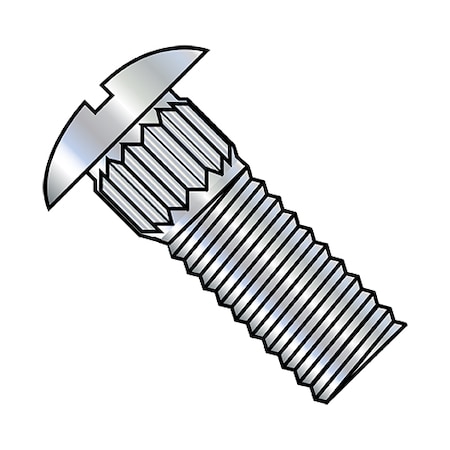 Zoro Select 1/4-20X5/8 TRACK BOLT SLOT RIB NECK ZINC AND BAKE, PK5000 1410TBSR