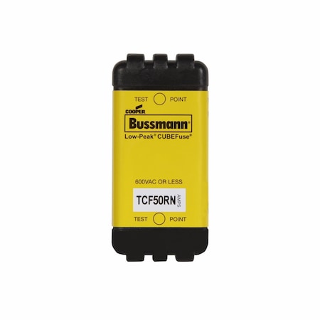 Eaton Bussmann Fuse, 600VAC, Cube, CF, 50A, 300VDC, Non-Ind TCF50RN