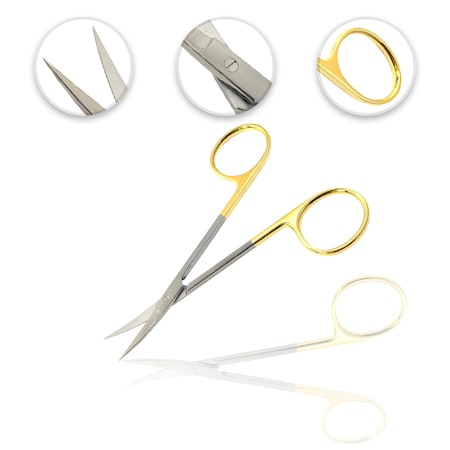 Cynamed Iris Micro Lab Scissors, 4.5", Cvd, TC CYZR-0170