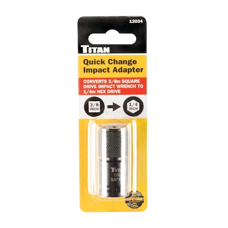 Titan Tool Adapter, 3/8" Sq Dr To 1/4" Hex Dr 12034