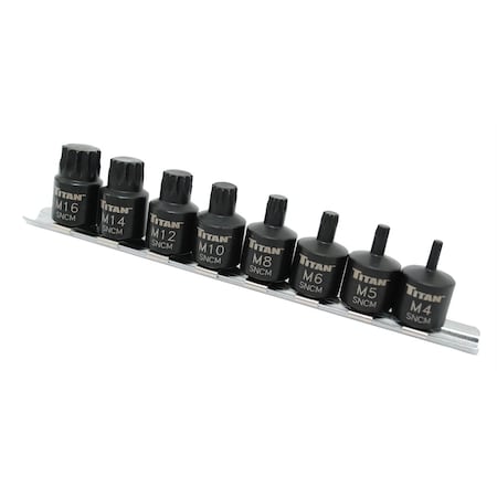 Titan Stubby Triple Hex Bit Socket Set, 9 pcs. 16138