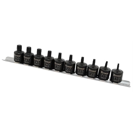 Titan Tool Stubby Star Bit Socket Set, 10 pcs. 16142