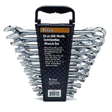 Titan Standard/Metric Combo Wrench Set, 22 pcs. 17398