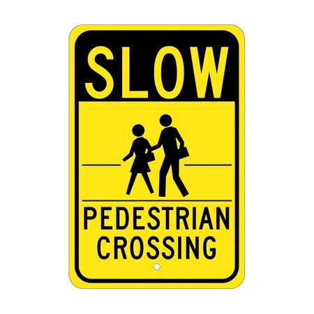 NMC Slow Pedestrian Crossing Sign, TM165J TM165J