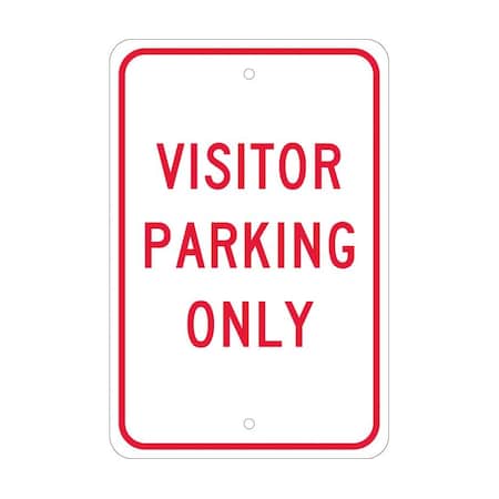 Nmc Visitor Parking Sign, 12 in W, 18 in H, Aluminum TM7J
