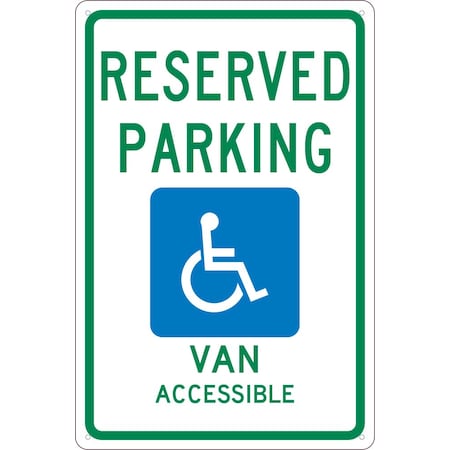 Nmc State Reserved Parking Handicapped Van Accessible Michigan Sign, TMS319G TMS319G