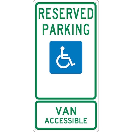 Nmc State Handicapped Reserved Parking Van Accessible Texas Sign, TMS336G TMS336G