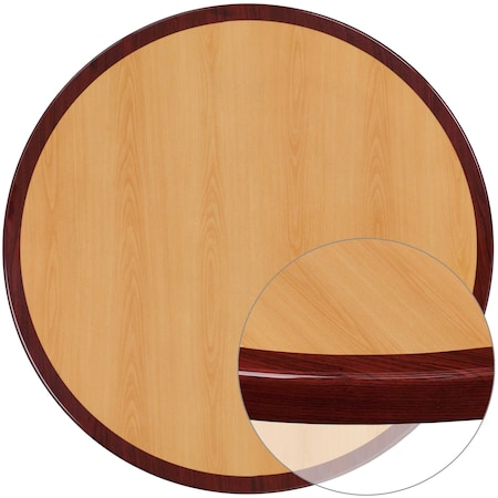 Flash Furniture Round Two-Tone Cherry/Mahogany Resin Top TP-2TONE-36RD-GG