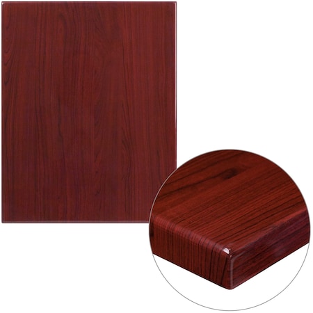 Flash Furniture Mahogany Resin Table Top, 24" x 30", 24" W, 30" L, 2" H, Red TP-MAH-2430-GG