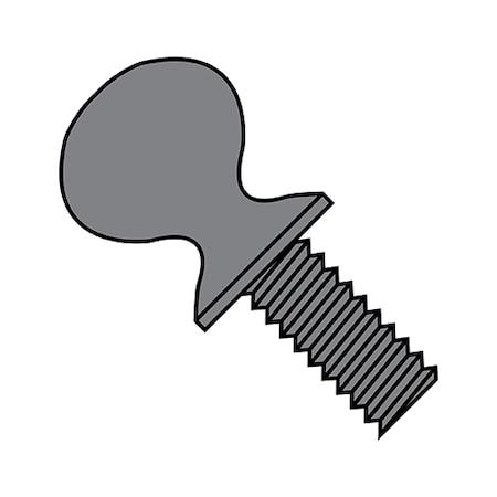Zoro Select Thumb Screw, #6-32 Thread Size, Spade, Plain Steel, 1/2 in Lg, 3000 PK 0608TSP
