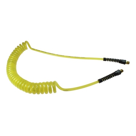 Coilhose Pneumatics FlexeelCoil 3/8" ID x 25' 3/8" MPT Rigid Yellow CO PUE38-25-TY