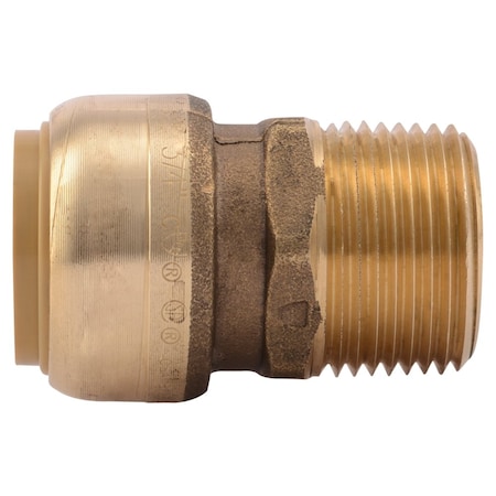Sharkbite Male Adapter, 3/4 in Tube Size, Brass, Brass U134LF