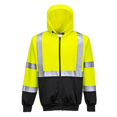 Portwest Hi-Vis 2-Tone Zipped Hoodie, XXL UB315