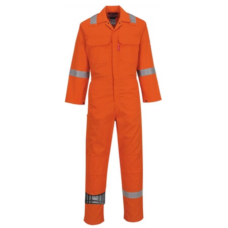 Portwest Bizweld Iona Coverall, XL, 11.2 cal/cm2 ATPV, 6XL, 100% Cotton, Concealed Snap UBIZ5