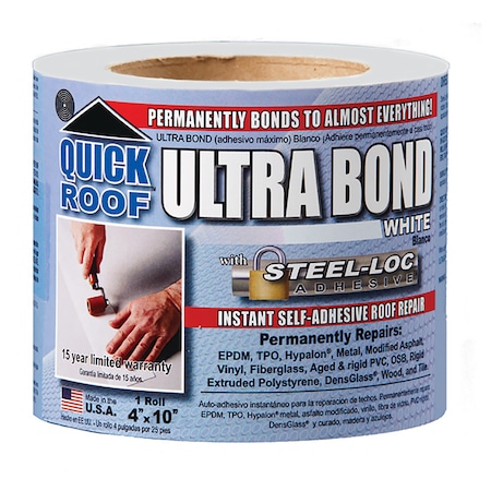 Cofair Quick Roof Ultra Bond, White, 4"X10' UBW410