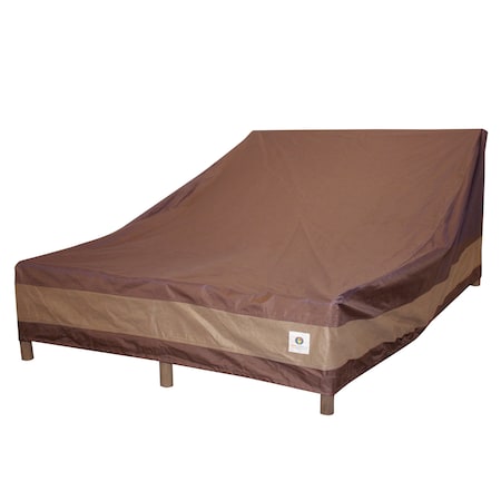 Duck Covers Ultimate Mocha Patio Double-Wide Chaise Cover, 82"L x 57"W x 32"H UCE825732