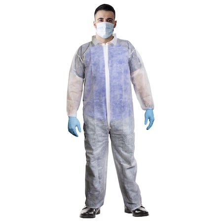 Lighthouse Disposable Coverallss, Collared, White, 25 PK UCPP528LRG