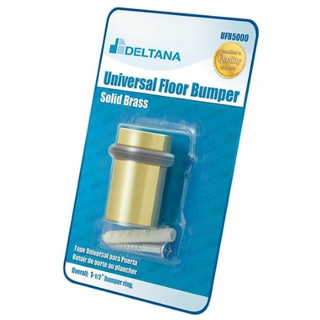 Deltana Universal Floor Bumper Blister Pack, 2" Bright Brass UFB5000BPU3