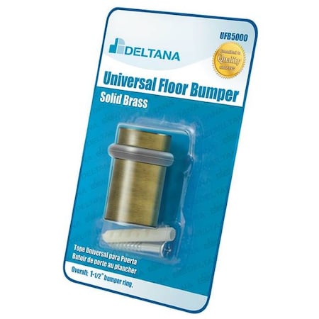 Deltana Universal Floor Bumper Blister Pack, 2" Antique Brass UFB5000BPU5
