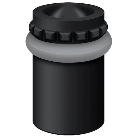 Deltana Round Universal Floor Bumper Pattern Cap 2" Black UFBP5000U19