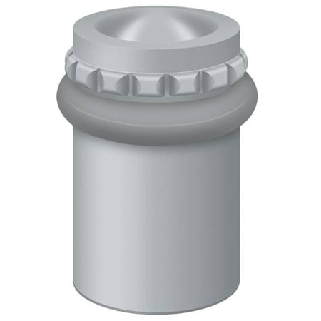 Deltana Round Universal Floor Bumper Pattern Cap 2" Satin Chrome UFBP5000U26D