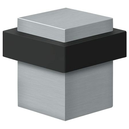 Deltana Square Universal Floor Bumper 1-3/8" Satin Chrome UFBS138U26D