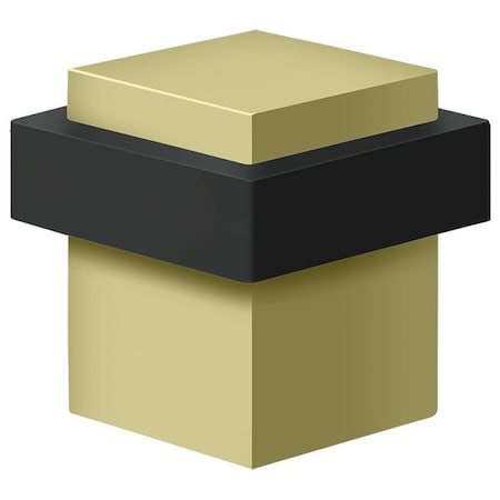 Deltana Square Universal Floor Bumper 1-3/8" Unlacquered Bright Brass UFBS138U3-UNL