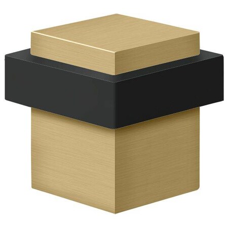 Deltana Square Universal Floor Bumper 1-3/8" Brushed Brass UFBS138U4