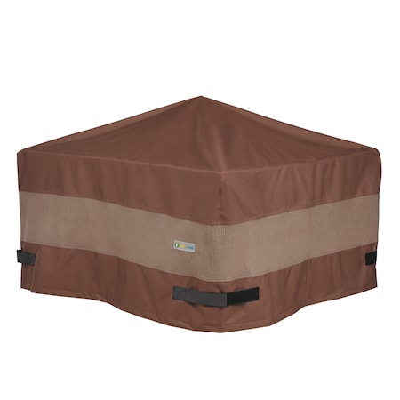Duck Covers Ultimate Mocha Patio Square Fire Pit Cover, 50"L x 50"W x 24"H UFPS5050