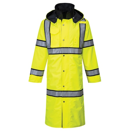 Portwest Hi-Vis Reversible Raincoat, 300D Oxford Weave Polyester with PU Coating Shell and Lining, 4XL UH447