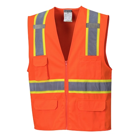 Portwest Jackson Hi-Vis Executive Vest L Class 2 H Back, , Zipper 6 Pockets, 2 Mic Tab US372