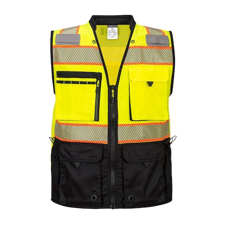 Portwest Hi-Vis Surveyor Vest L Class 2 , Zipper 11 Pockets, 2 Mic Tab US375