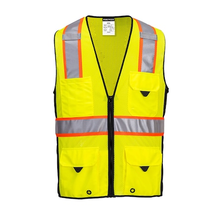 Portwest Hi-Vis Surveyor Vest Small Class 2 , Zipper 4 Pockets, 2 Mic Tab US377