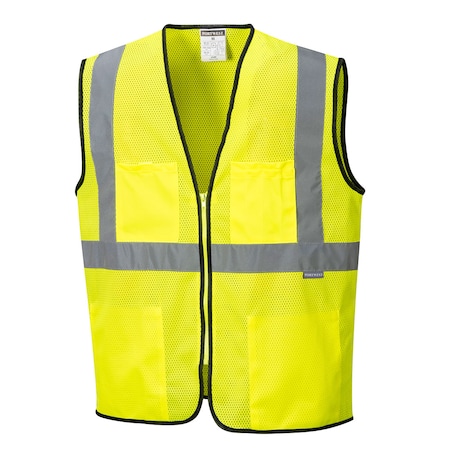 Portwest Tampa Hi-Vis Vest 7XL Class 2 , Zipper 4 Pockets US380