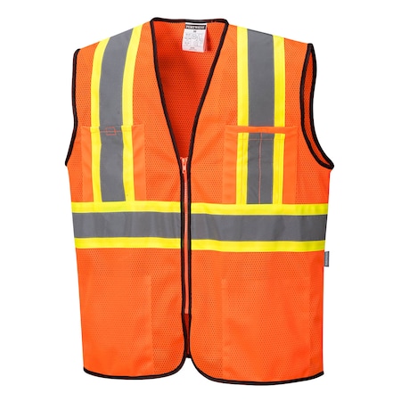 Portwest Frisco Hi-Vis Executive Safety Vest L Class 2 , Zipper 4 Pockets US381