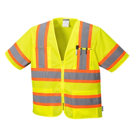 Portwest Augusta Hi-Vis Vest w/Sleeves 7XL Class Class 3 , Zipper 4 Pockets US383