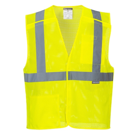Portwest Hi-Vis Economy Breakaway Vest XL Class Class 2 , Hook & Loop 2 Pockets US384