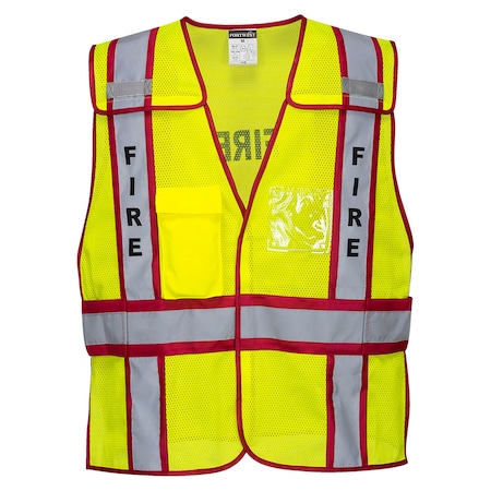 Portwest Hi-Vis Public Safety Vest 2XL, 4XL Class Class 2 , Hook and Loop 2 Mic Tab US387
