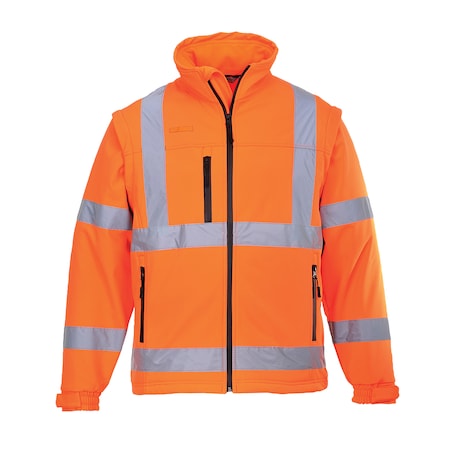 Portwest Hi-Vis Softshell Jacket, 94% Polyester, 6% Elastane, Orange, 2XL US428
