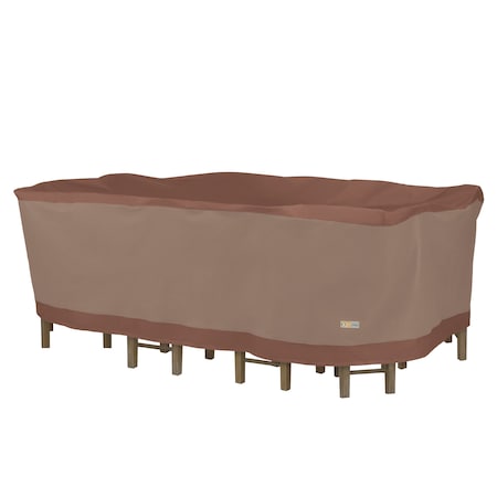 Duck Covers Ultimate Brown Patio Table Set Cover, 90"W x 60"W x 32"H UTO906032