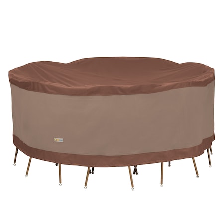 Duck Covers Ultimate Mocha Patio Round Table Set Cover, 76" Dia x 29"H UTR07676