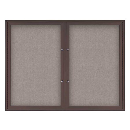 United Visual Products Double Door Radius Plus Corkboard, 42"X, UV8002PLUS5-BRONZE-PEARL UV8002PLUS5-BRONZE-PEARL