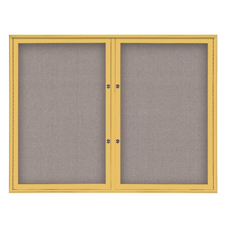 United Visual Products Double Door Radius Plus Corkboard, 42"X, UV8002PLUS5-GOLD-PEARL UV8002PLUS5-GOLD-PEARL
