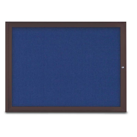 United Visual Products Single Door Radius Corkboard, 48"X36", B UV80031-BRONZE-COBACC