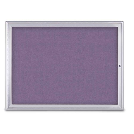 United Visual Products Single Door Radius Corkboard, 48"X36", S UV80031-SATIN-AMETHY