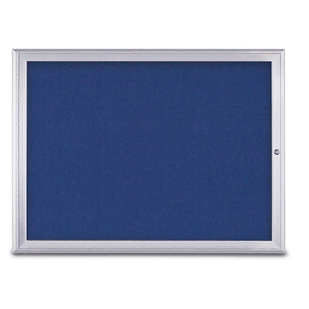 United Visual Products Single Door Radius Corkboard, 48"X36", S UV80031-SATIN-COBACC