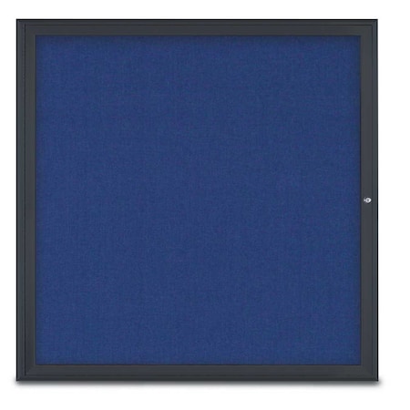 United Visual Products Single Door Radius Corkboard, 48"X48", B UV800348-BLACK-COBACC