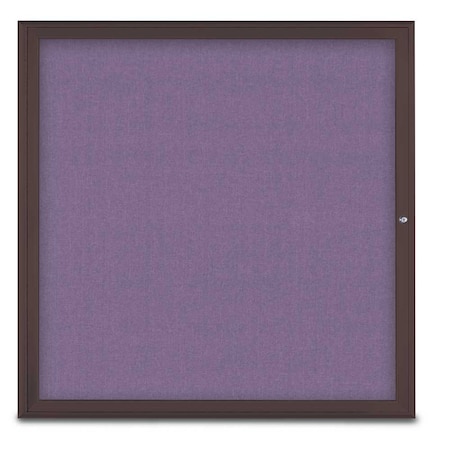 United Visual Products Single Door Radius Corkboard, 48"X48", B UV800348-BRONZE-AMETHY