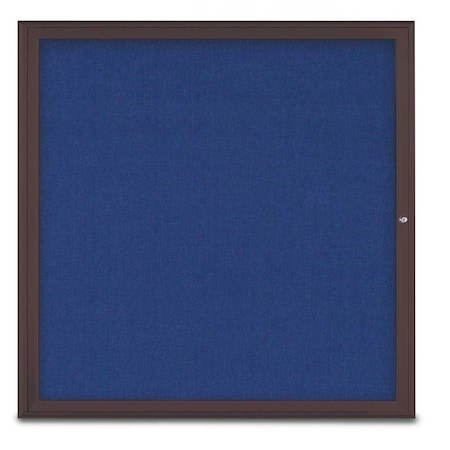 United Visual Products Single Door Radius Corkboard, 48"X48", B, UV800348-BRONZE-COBACC UV800348-BRONZE-COBACC